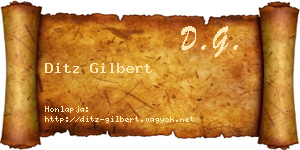 Ditz Gilbert névjegykártya